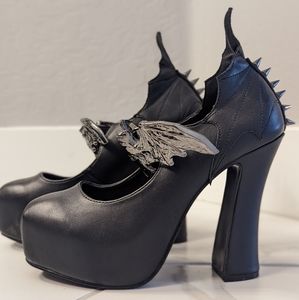 Demonia Bat Studded Pumps